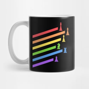 Rainbow Chess Pieces Boardgames Nerd Mug